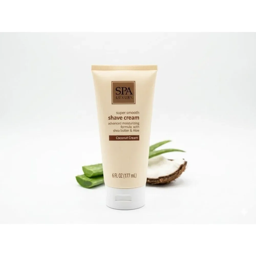 SPA LUXURY Super Smooth Shave Cream Coconut Cream 6 fl oz Moisturizing Shea